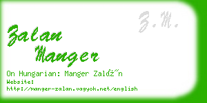 zalan manger business card